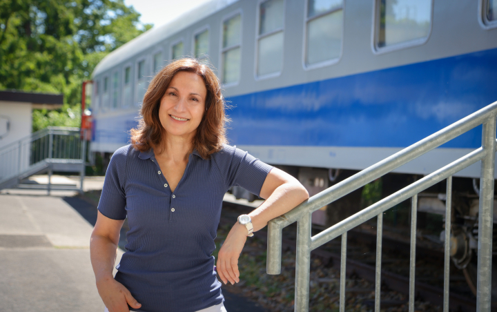 Paloma Sánchez-Garnica en el Museo de los Aliados de Berlín.