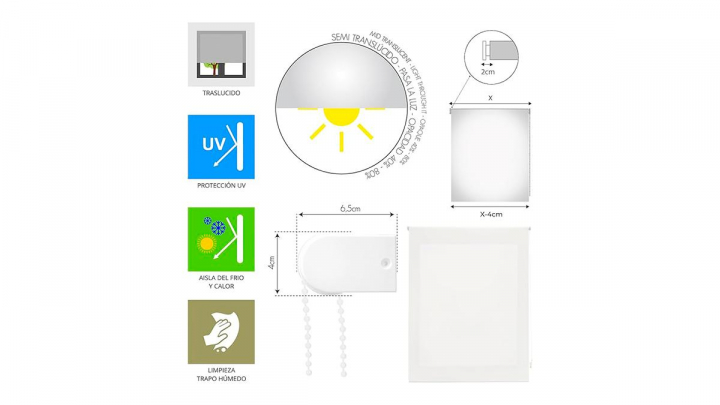 Estor sobre un fondo blanco.