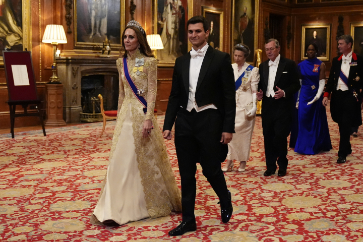 Kate Middleton y Michael Boulos en la cena de gala por la Visita de Estado de los Trump a Reino Unido