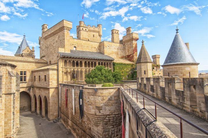 Vista del palacio de Olite desde el interior