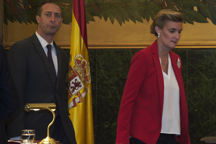 Alfonso y María Zurita, hijos de la infanta Margarita, en un acto en Madrid en 2017