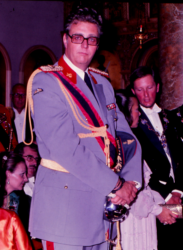 Leka I de Albania, padre de Leka II, en Madrid en 1976 durante su exilio en España