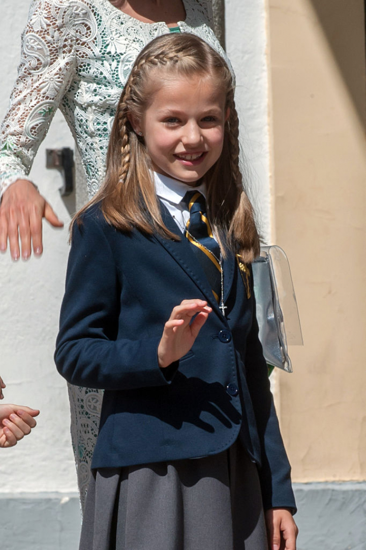alt="alt="El 20 de mayo de 2015, Leonor celebró su primera comunión en la capilla del colegio Santa María de los Rosales.""