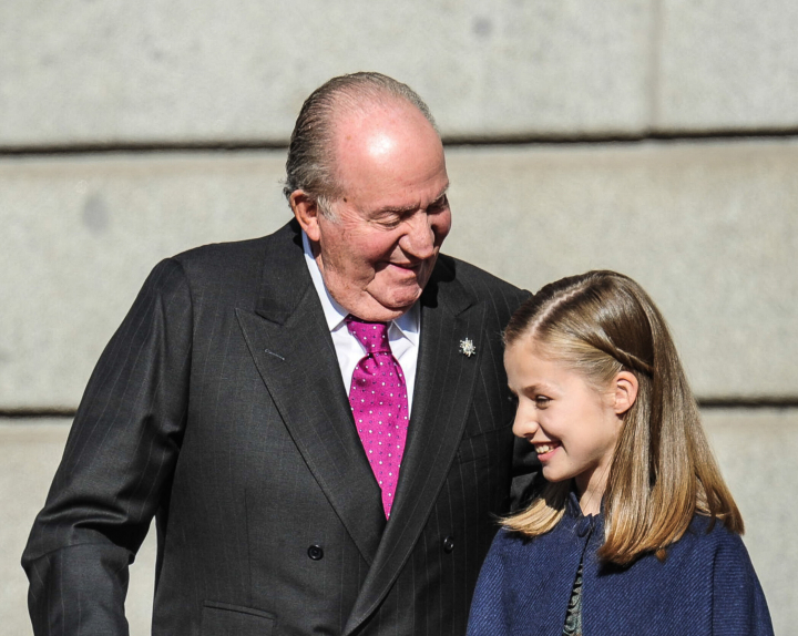 El rey Juan Carlos y la princesa Leonor muy sonrientes en el 40 aniversario de la Constitución Española