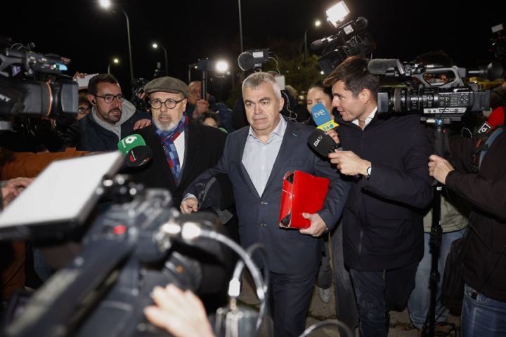 Santos Cerdán, exsecretario de Organización del PSOE, recién salido de la cárcel de Soto del Real este miércoles