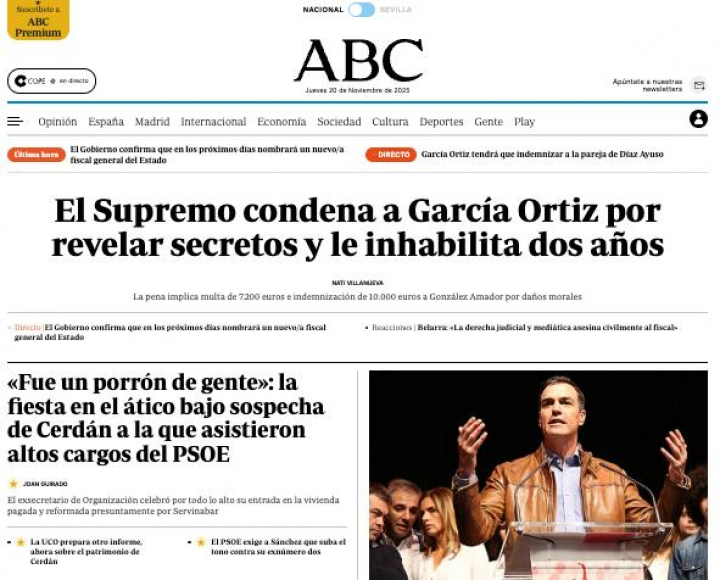 Captura de pantalla de la web de ABC.