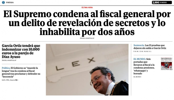 Captura de pantalla de la web de El Mundo.