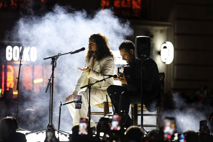 Israel Fernández en el concierto por el 40º aniversario de Apple.