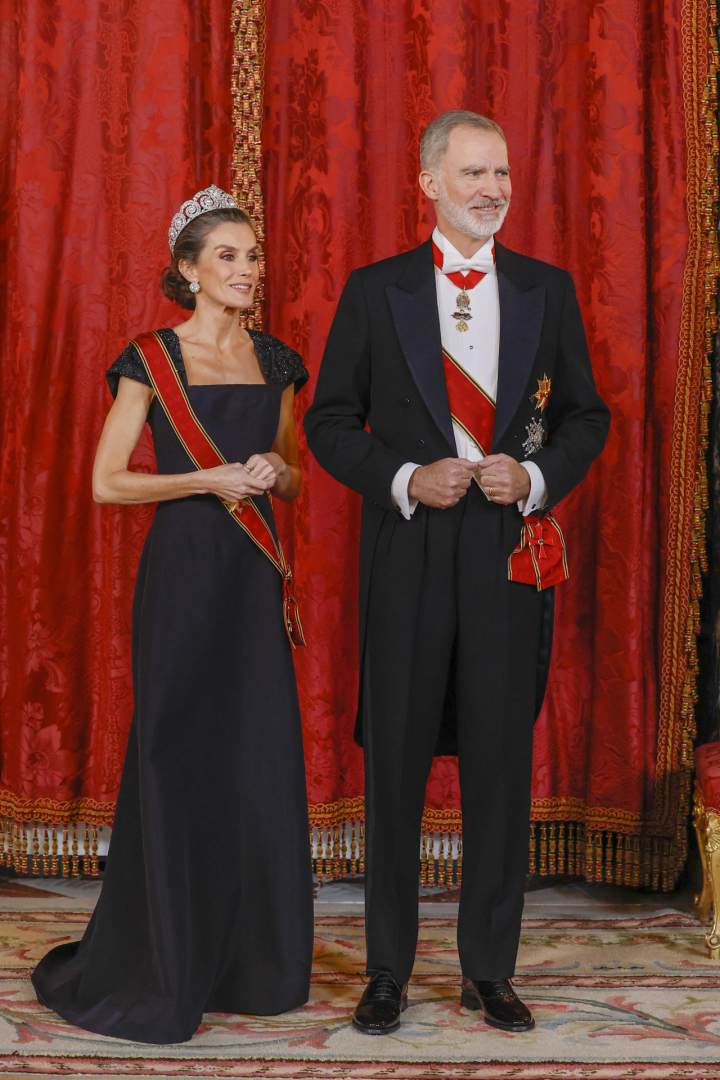 Los reyes, en la cena de gala en el palacio real