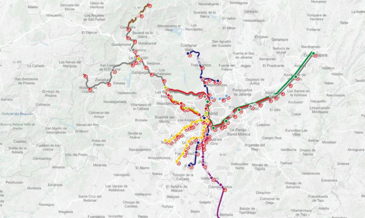 Vistazo al nuevo mapa en tiempo real de Renfe centrado en el estado de las líneas en Madrid (1)