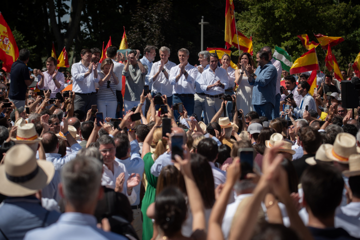 Manifestación del Partido Popular bajo el eslogan 'Mafia o democracia'.