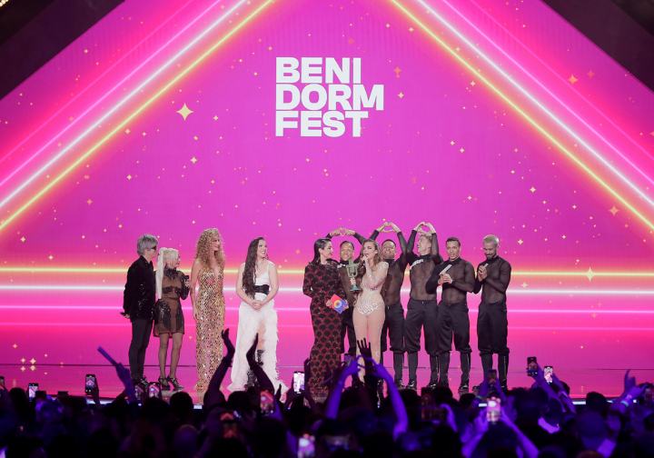 El momento en el que Melody se proclamó ganadora del Benidorm Fest 2025.