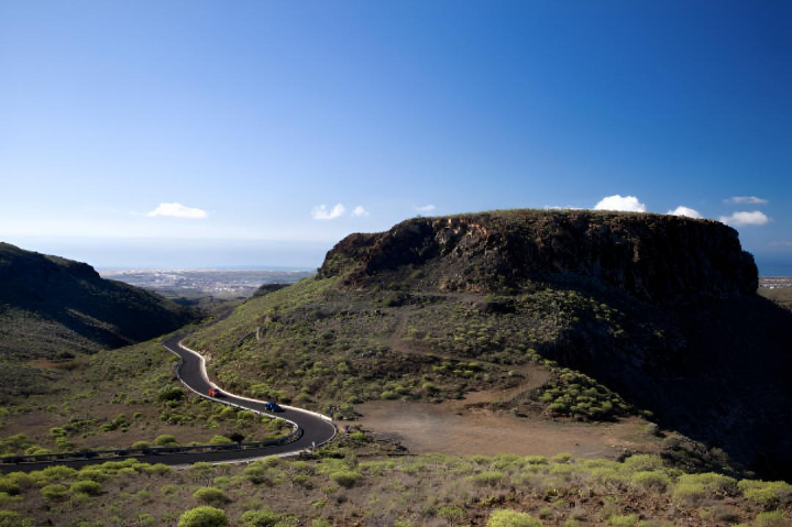 alt="alt="El tramo de la carretera canaria que va desde Maspalomas hasta Fataga""