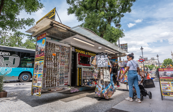 Un quiosco de prensa en Madrid.