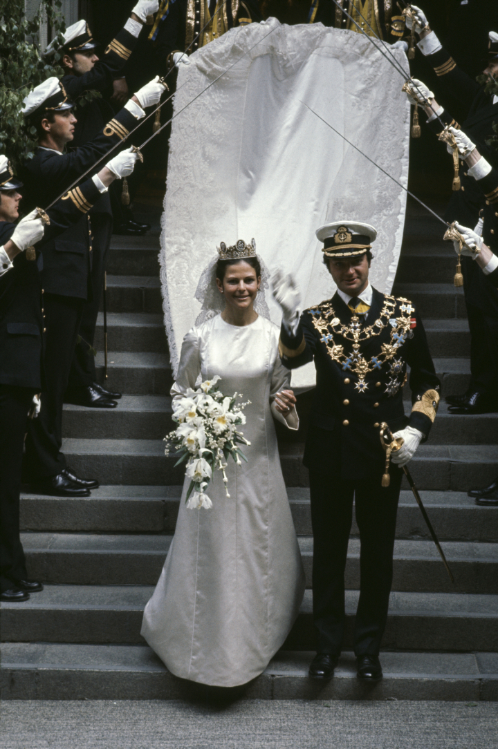 Carlos Gustavo y Silvia de Suecia en su boda, celebrada el 19 de junio de 1976