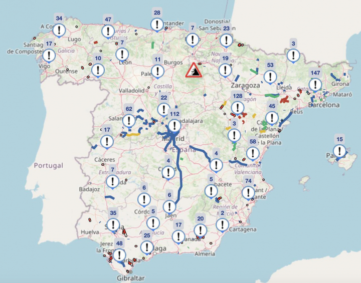 Incidencias en el tráfico a las 10:45 del 5 de enero de 2026.