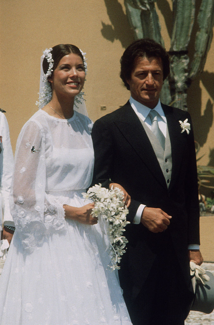 Phillipe Junot y Carolina de Mónaco en su boda en 1978.