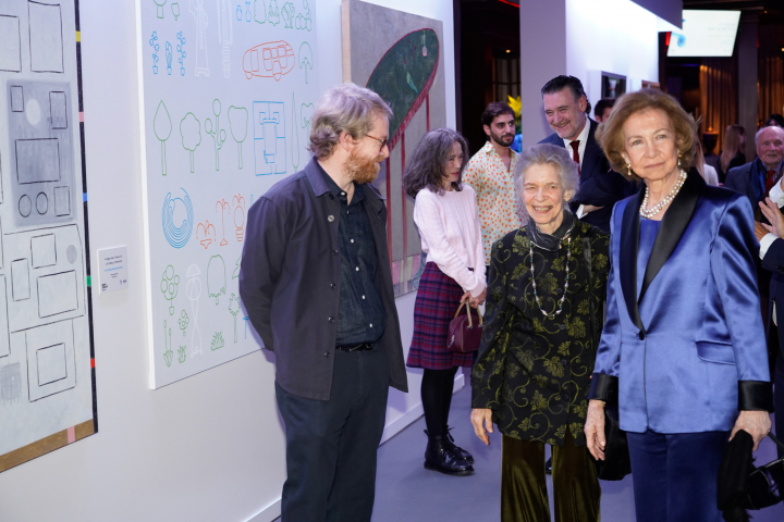 La reina Sofía e Irene de Grecia en el Premio BMW de Pintura 2023, última edición a la que asistió la princesa Irene