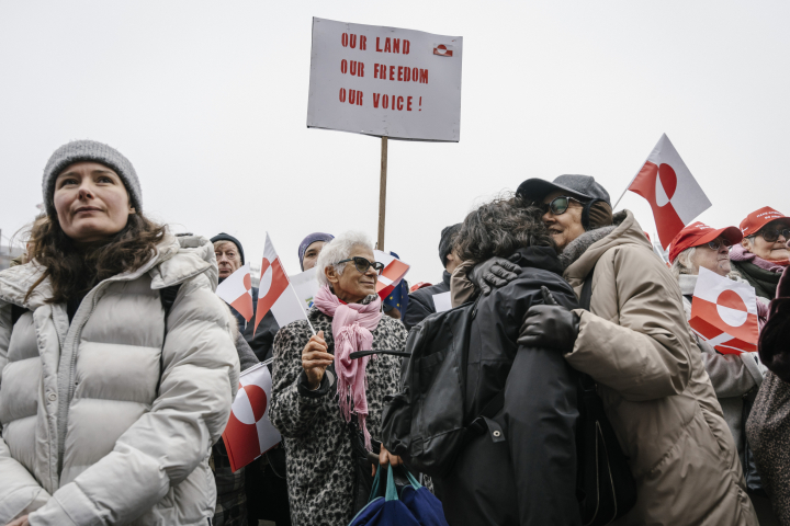 Manifestaciones bajo los lemas "Manos fuera de Groenlandia" y "Groenlandia para los groenlandeses", Copenhague, Dinamarca, 17 de enero de 2026. (Dinamarca, Groenlandia, Copenhague)