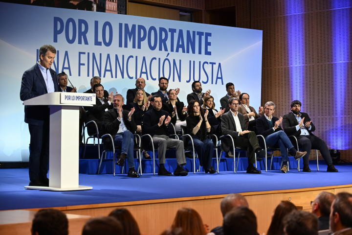 Feijóo junto a los barones territoriales del PP.