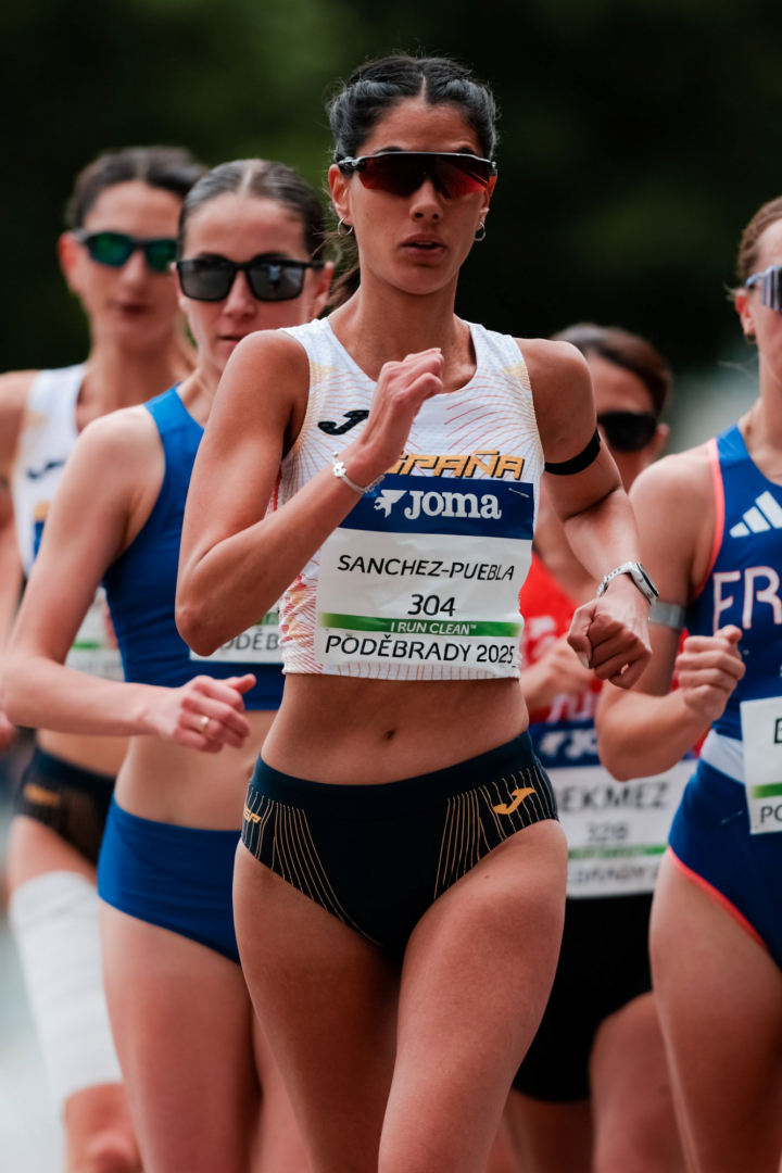 La atleta Lidia Sánchez-Puebla en una competición con España.