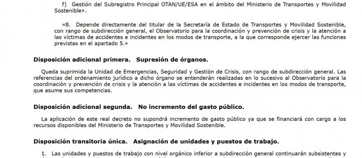 Publicación en el BOE