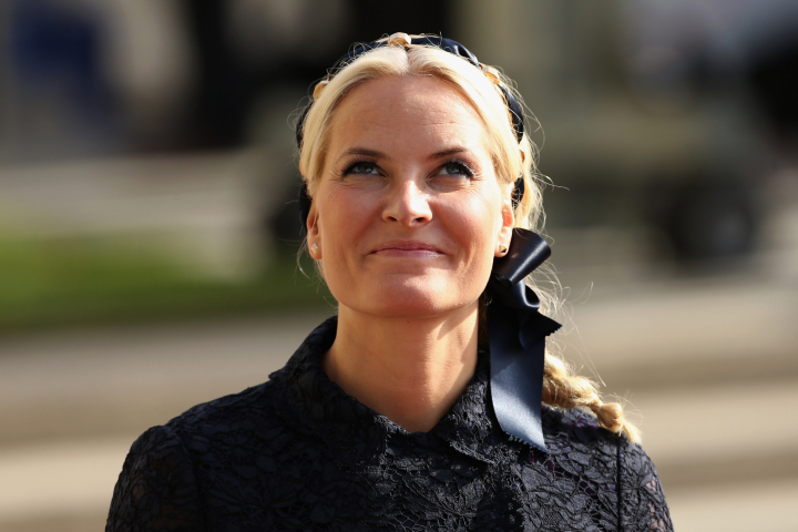Mette-Marit de Noruega en la boda de Guillermo y Stéphanie de Luxemburgo en 2012
