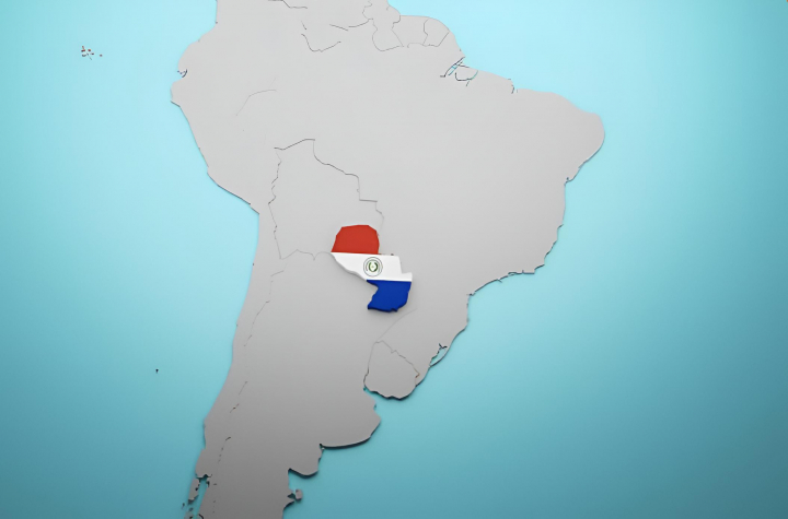 alt="alt="Un mapa de América del Sur con Paraguay resaltado""