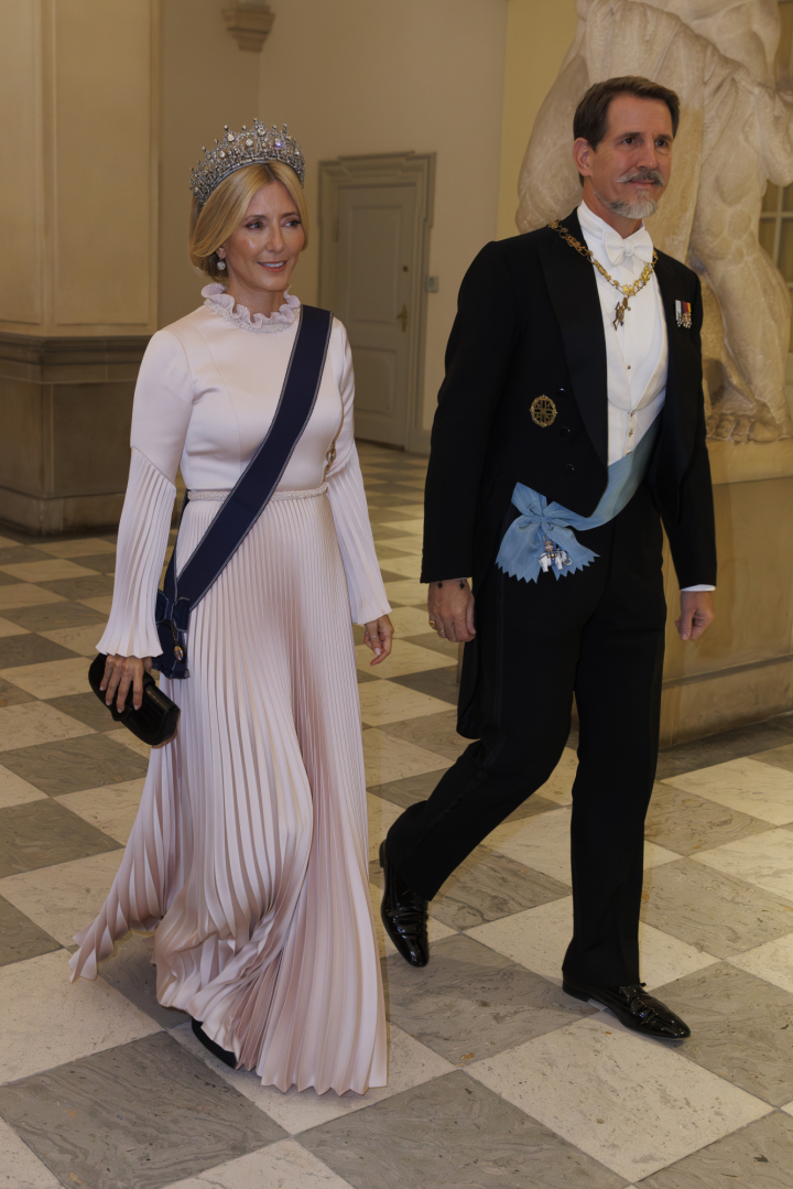 Pablo y Marie Chantal de Grecia en la cena de gala por el 18 cumpleaños de Christian de Dinamarca