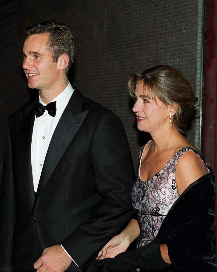 La infanta Cristina e Iñaki Urdangarin en las bodas de oro de la reina Isabel II y el duque de Edimburgo en Londres en 1997