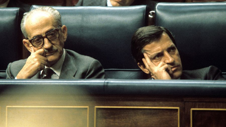 Manuel Gutiérrez Mellado junto a Adolfo Suárez.