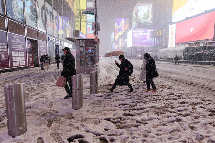 alt="alt="Las calles de Manhattan, casi intransitables""