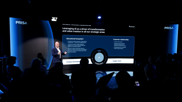 El consejero delegado de Santillana, Alberto Polanco, destaca las nuevas transformaciones digitales realizadas en la división de la compañía.