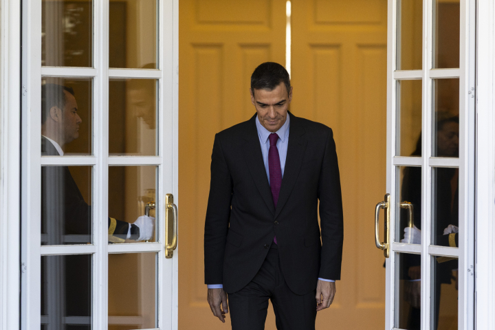 El presidente del Gobierno, Pedro Sánchez, en La Moncloa.