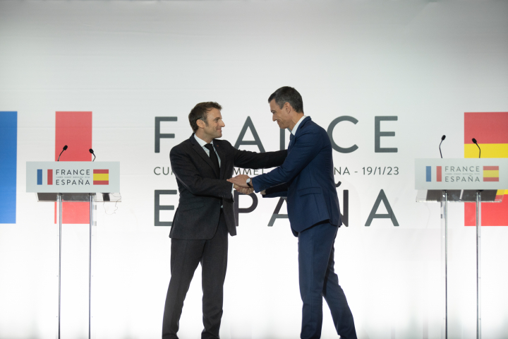 Emmanuel Macron y Pedro Sánchez.