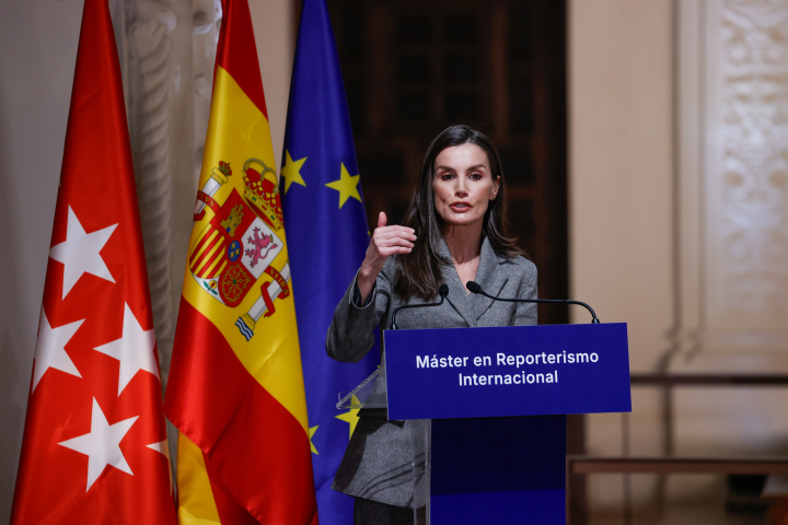 La reina Letizia en su discurso en la clausura de la tercera edición del Máster de Formación Permanente en Reporterismo Internacional