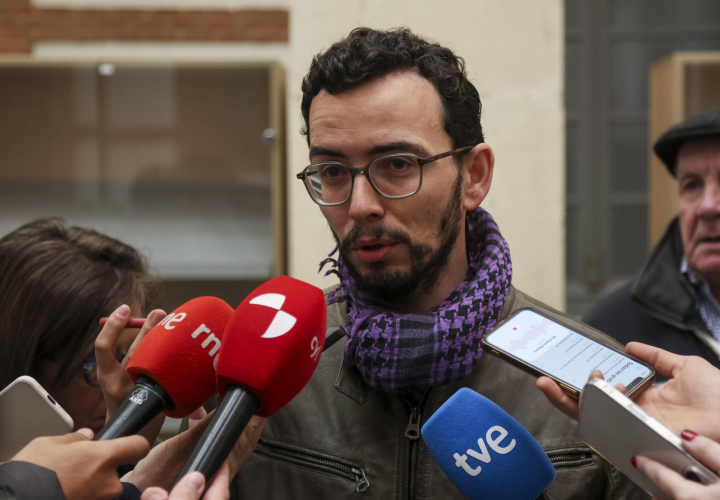 El candidato de Podemos-Alianza Verde a la presidencia de la Junta de Castilla y León, Miguel Ángel Llamas