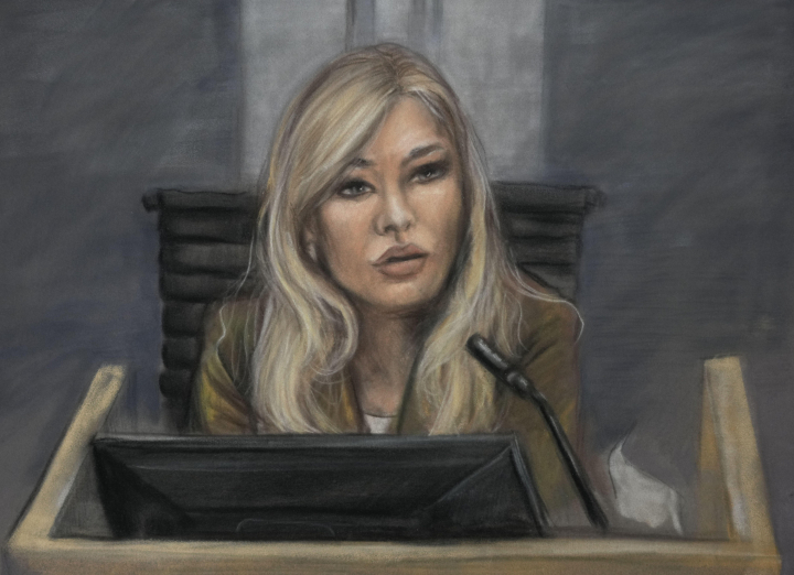 Dibujo de Nora Haukland durante el juicio contra su exnovio, Marius Borg Høiby