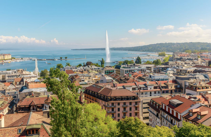 alt="alt="Una vistas panorámicas de la ciudad Ginebra, en Suiza""