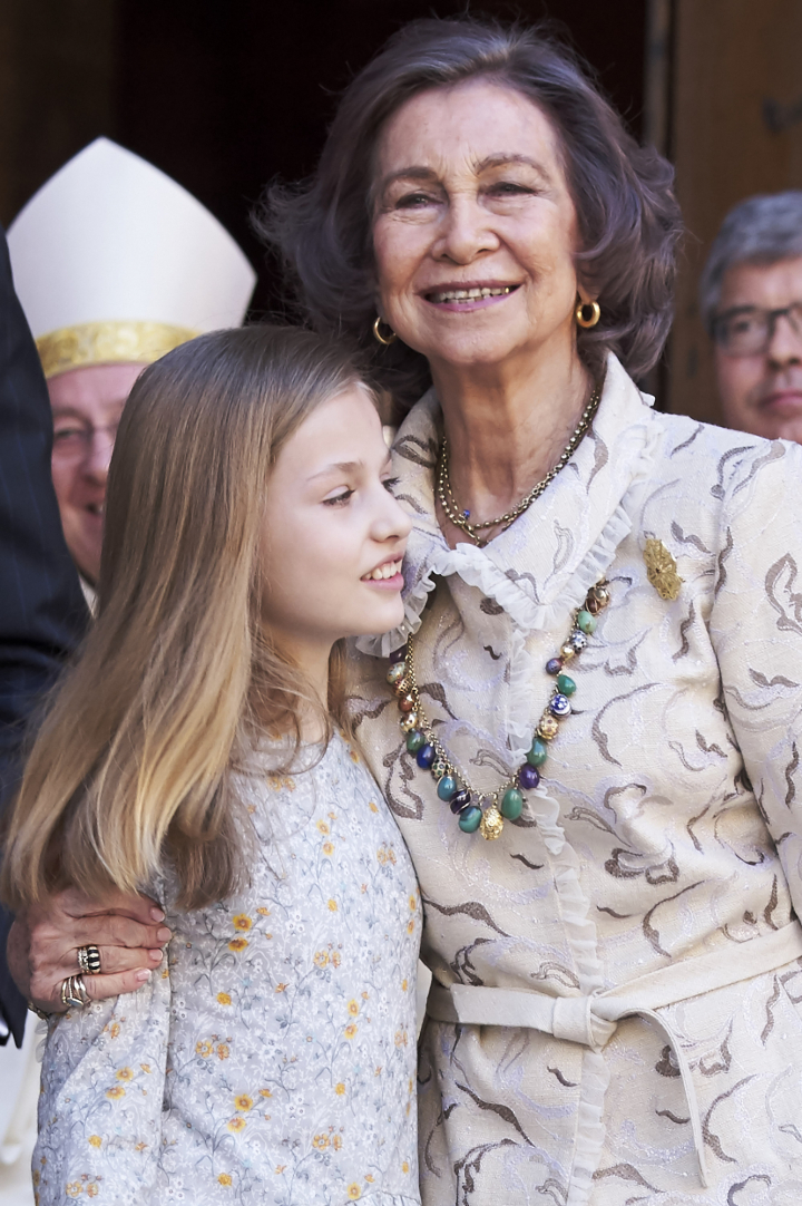 La princesa Leonor y la reina Sofía tras el choque de reinas en la Misa de Pascua en Palma en 2018