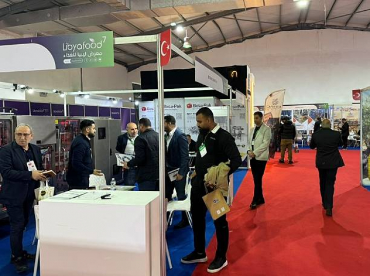 alt="alt="TRIPOLI, LIBYA - MARCH 30: More than 200 food companies from Libya and countries including Turkiye, France, Italy, Germany, Morocco, Tunisia, the United Arab Emirates, Saudi Arabia, Egypt, Jordan and India showcase their products at the 7th Libya International Food Fair held at the Tripoli International Fairground, where 28 Turkish firms are also presenting their products, in Tripoli, Libya, on March 30, 2026. (Photo by Muhammed Semiz/Anadolu via Getty Images)""