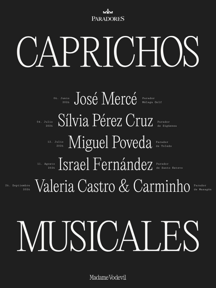 Cartel de Caprichos Musicales 2026 en Paradores.