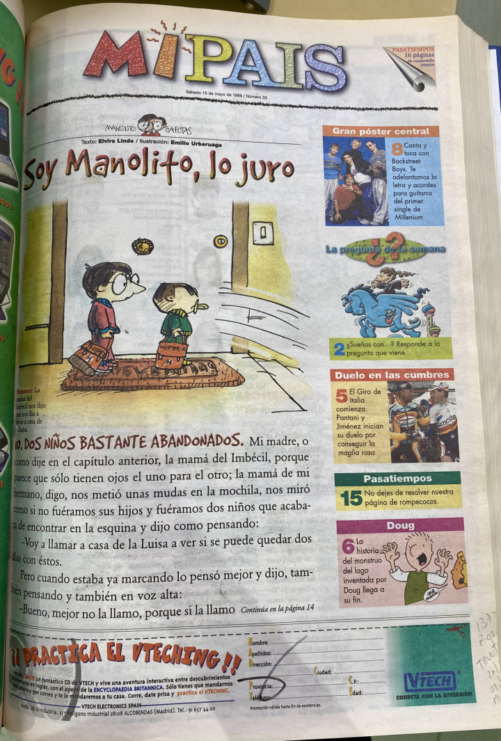 Portada de 'Mi País' de mayo de 1999.