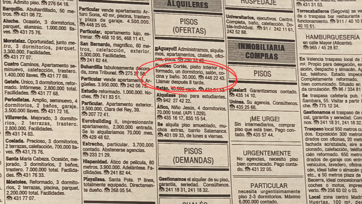 Pisos en alquiler en el 85 en una edición de El País