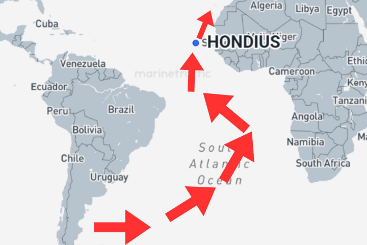 Trayectoria del MV Hondius