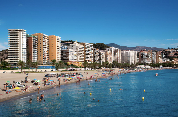 alt="alt="La playa de la Malagueta, en Málaga""