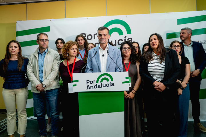 Antonio Maíllo, ante los medios tras el resultado de las andaluzas