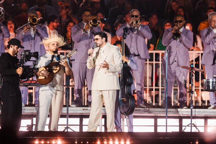 Bad Bunny, durante uno de los conciertos de su gira en Brasil