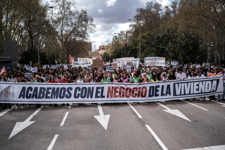 Manifestación por la vivienda en Madrid.