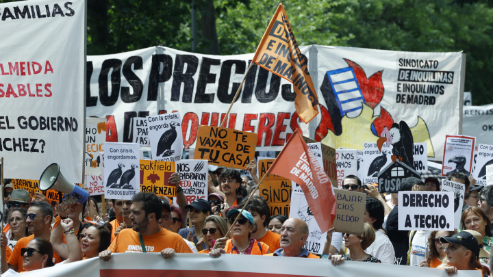 Manifestación en Madrid, en contra de la situación de la vivienda.